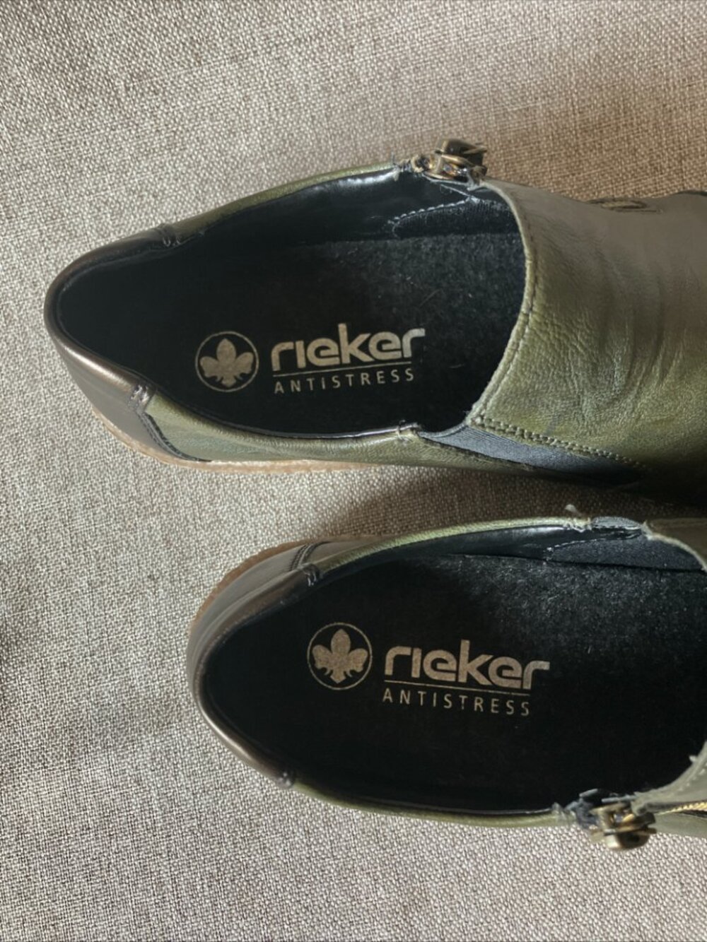 Rieker Liv Women's Leather Slip On Olive Sz US8.5 / EU39, Excellent Condition - Picture 7 of 10